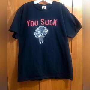 Vintage Family Guy Shirt Mens XL Black Stewie Griffin You Suck Y2K 2000